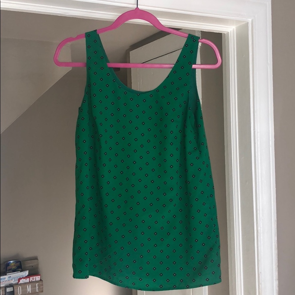 Green patterned blouse